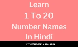 Number Names In Hindi 1 To 20